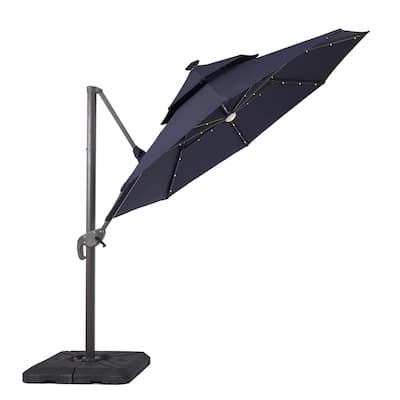 Furniture of America Spring 10-foot LED Steel Cantilever Offset Tilt Roma Umbrella