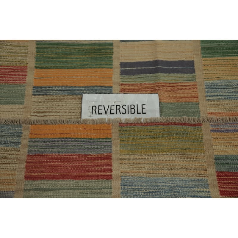 Hand Woven Southwestern Wool Multi-Colored Geometric Area Rug - 8' 10'' X 5' 11''
