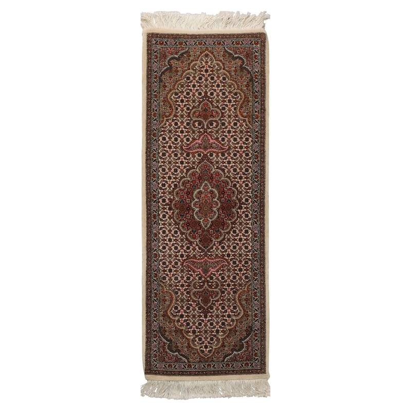 1'4''x4'1'' Runner Hand Knotted Wool Ivory Area Rug - 1' 4'' x 4' 1'' - 1' 4'' x 4' 1''