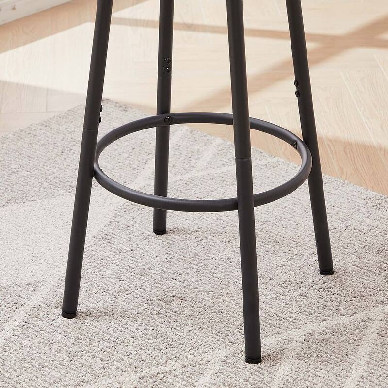 3 PCS Rustic Brown PU Soft Seat Bar Table Set For 2