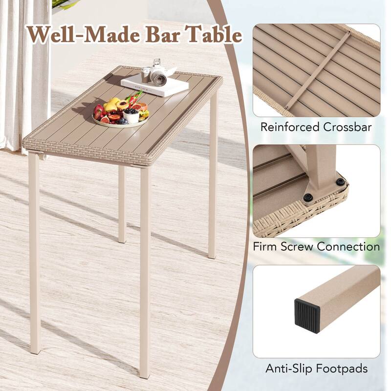 Costway 48" Outdoor Counter Height Table Patio Bar Table Heavy Duty - See Details