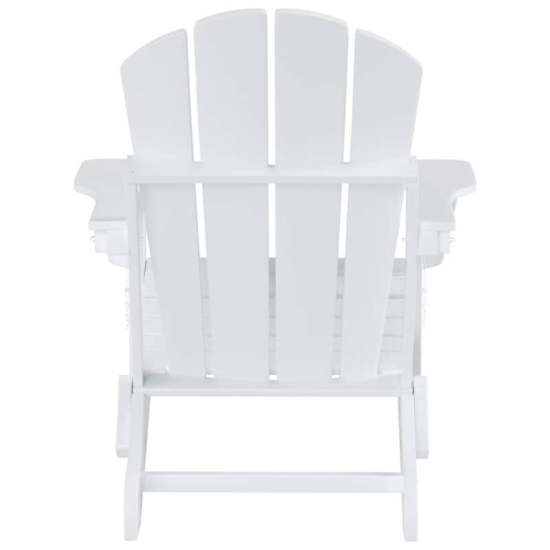 Polytrends Laguna Hdpe All Weather Outdoor Patio Foldable Adirondack Chair With Ottoman (2-Piece Set)