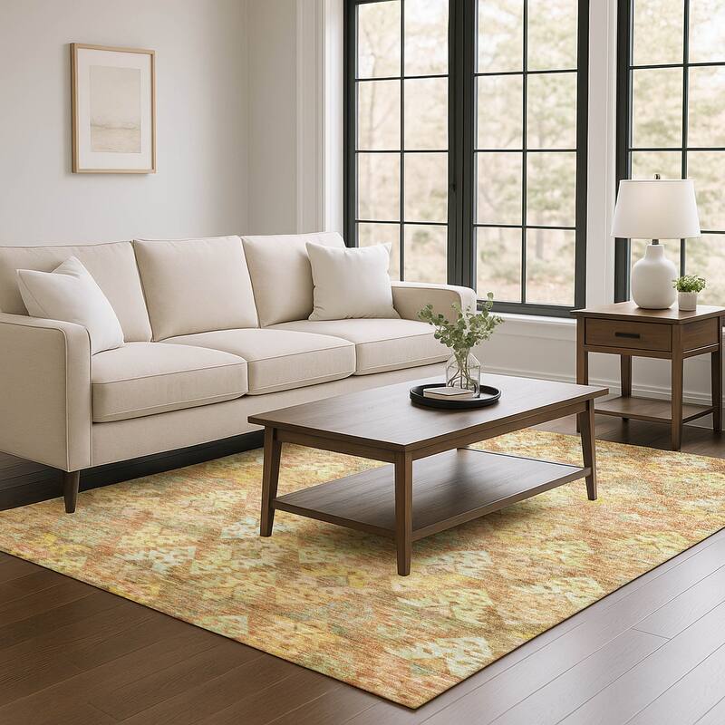 Premium Washable Super Soft Boho Medallions Mayfield Rug - Copper - 5' x 7'6"