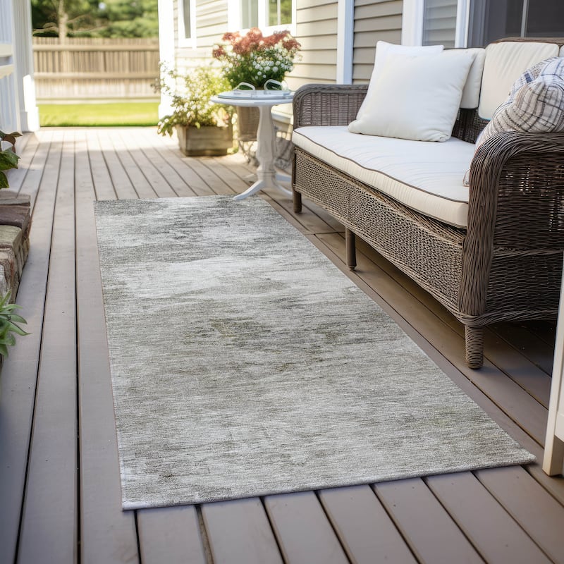 Machine Washable Indoor/ Outdoor Chantille Modern Ombre Rug