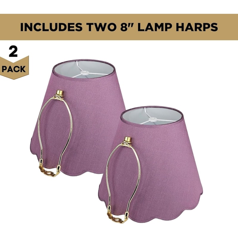 Royal Designs Scallop Empire Lamp Shade Set of 2 - 7 x 13 x 10