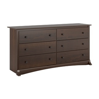 Prepac Fremont 6 Drawer Double Dresser for Bedroom, Wide Chest of Drawers, Traditional Bedroom Furniture