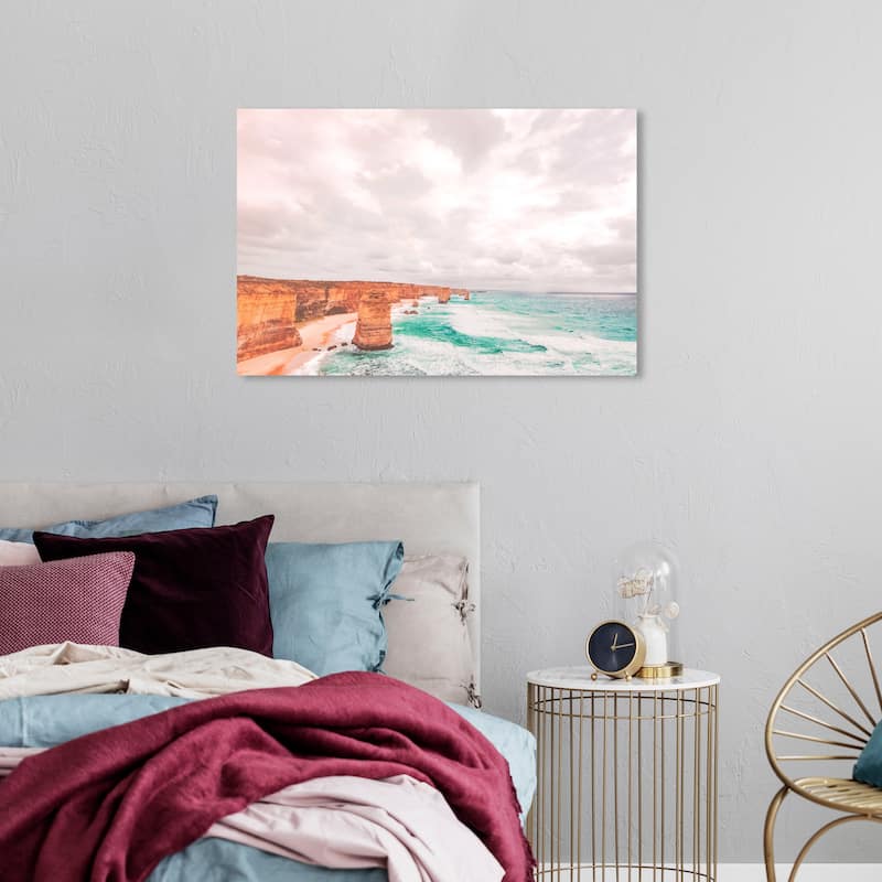 Wynwood Studio Canvas Nautical and Coastal The Twelve Apostles Blue and Turquoise Nautical & Coastal Wall Art Canvas Print - 24 x 36
