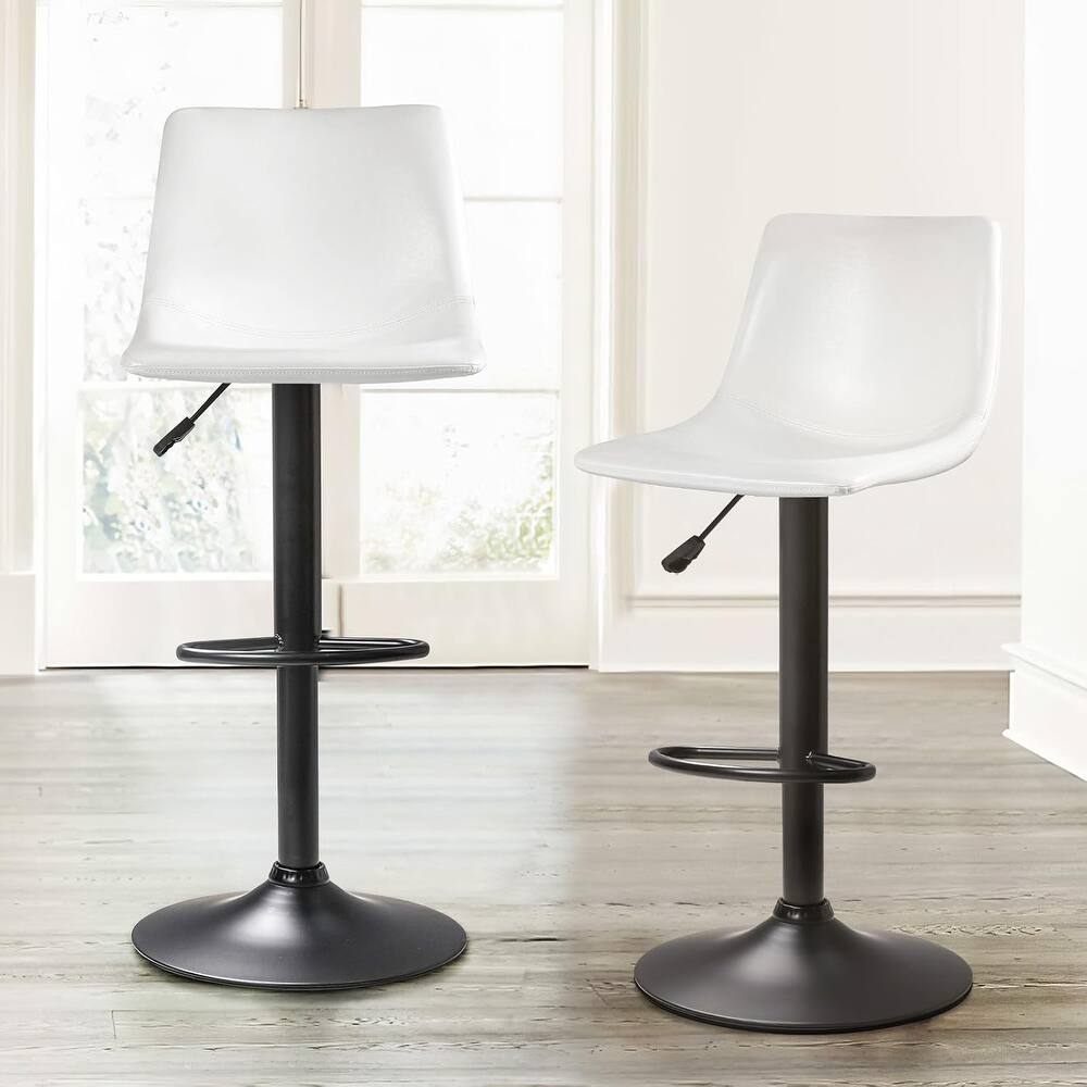 Bossin Adjustable Swivel Bar Stools with Backs – Counter Height