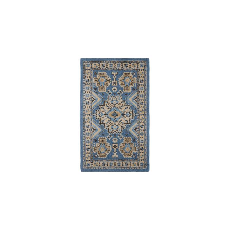 French Connection Stonewash Printed Cotton Halyn Ink Accent Rug
