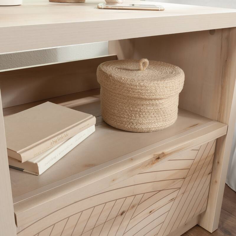 Wood Mid-Century Modern Nightstand with 1 Drawer and Open Shelf, Brown