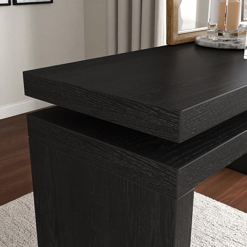 60'' Farmhouse Console Table with Double Board Suspension Design, Retro Solid Wood and MDF Entryway Table