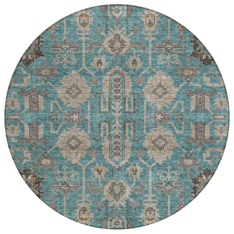 HomeRoots Oriental Traditional Rectangle Outdoor Rug