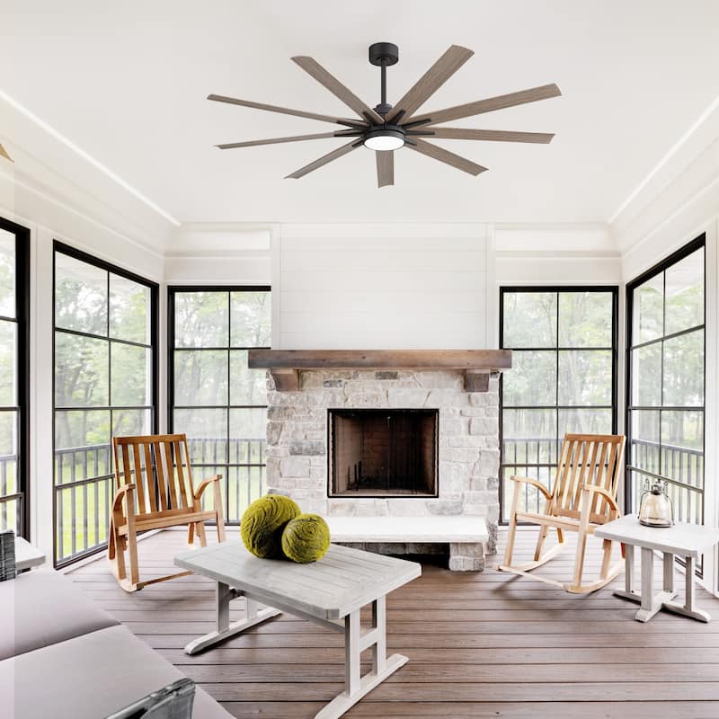 65" Modern Integrated LED Ceiling Fan with Light and Remote