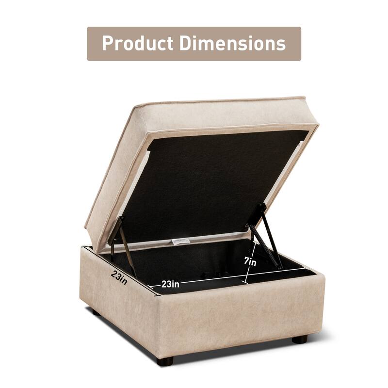 Ainfox Modular Sofa Beige Sectional Storage Sofa Couch with Free Splicing