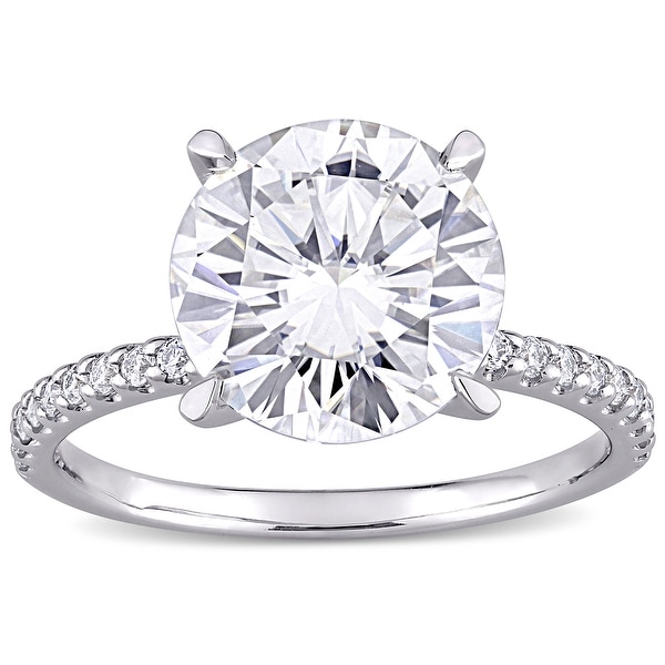 Moissanite by Miadora 10k White Gold 4 1/5ct TGW Moissanite Engagement Ring. Opens flyout.
