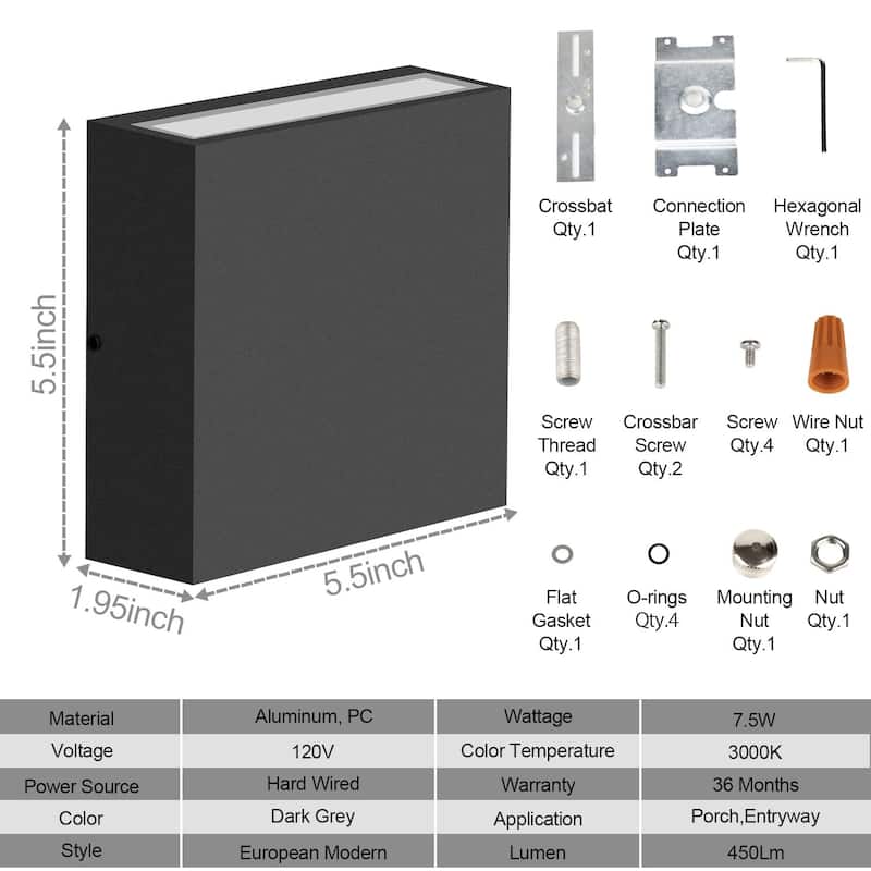 Wall Lights Outdoor Wall Sconce Waterproof Outdoor Wall Lamps Up and Down Lighting Exterior Sconces Porch Lantern