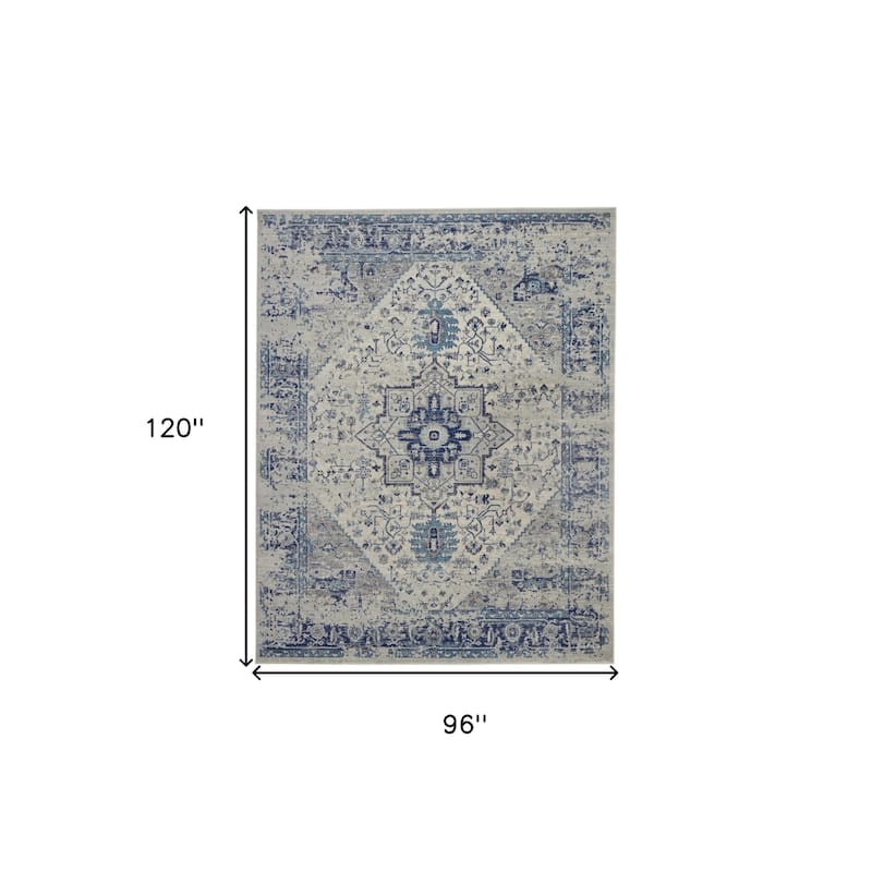 HomeRootsFloral Medallion Transitional Rectangle Area Rug - 120' X '96' X '0.5