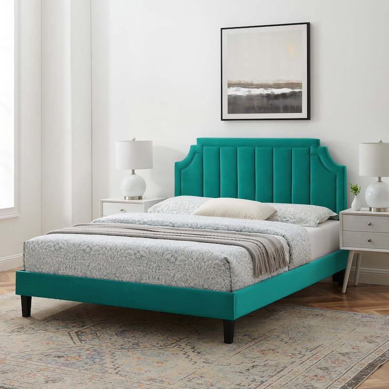 Sienna Performance Velvet Queen Platform Bed
