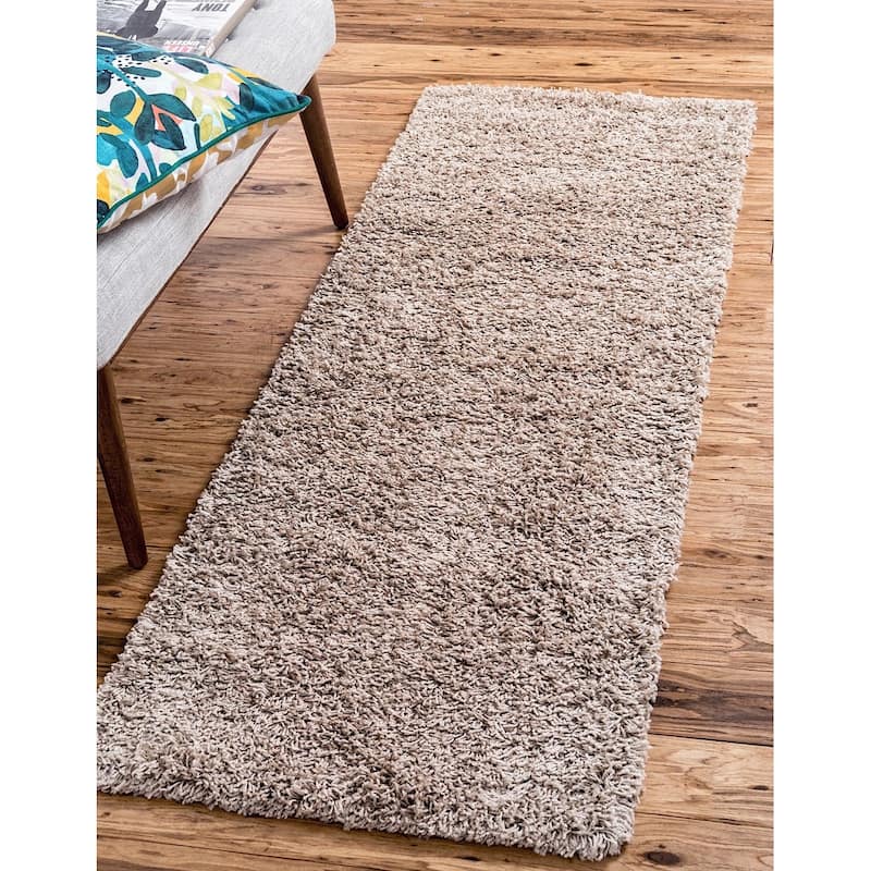 Shag Laurian Collection Area Rug - 2'6"x13' - Taupe