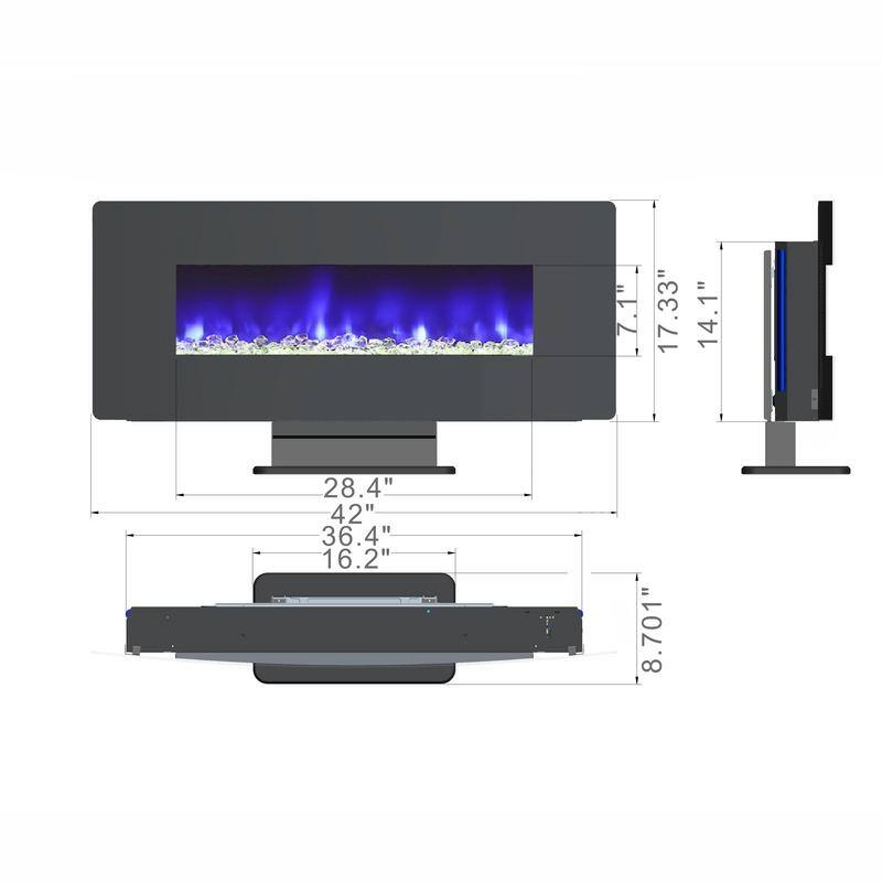 Indoor Wall-mounted FreeStanding Dual Use Electric Fireplace