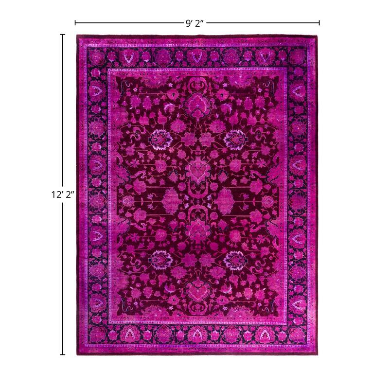 Overdyed, One-of-a-Kind Hand-Knotted Area Rug - Pink - 9' 2" x 12' 2"