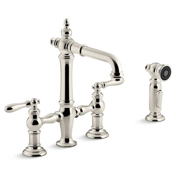 Kohler K 76520 4 Artifacts Bridge Kitchen Faucet With Sidespray Overstock 16318396