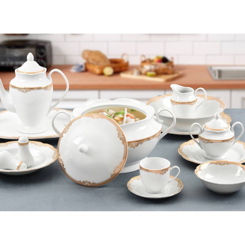 Lorren Home Trends Porcelain Souptureen w/Lid Catherine