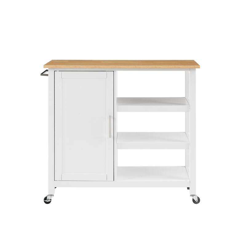 Kitchen Island Cart with Storage & Towel Bar - Portable Kitchen Furniture - Modern Design