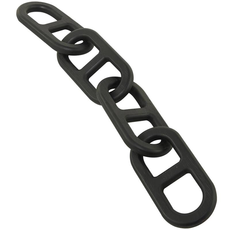 Wood Chain Decorative Sculpture - Set of 2 White or Black - CosmoLiving by Cosmopolitan