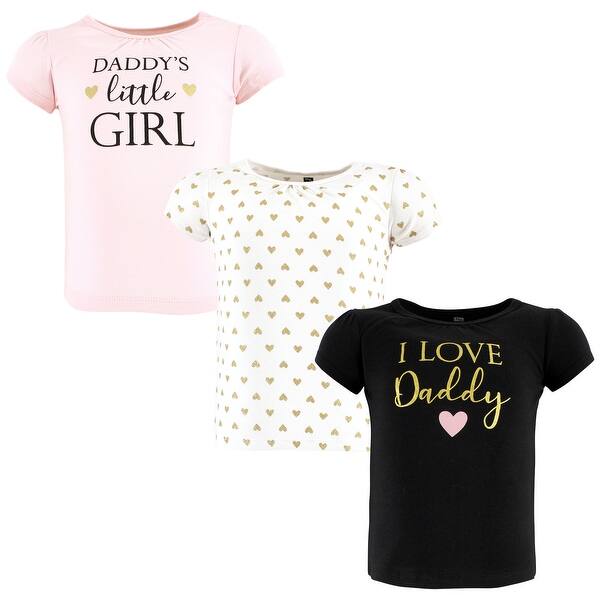 slide 1 of 1, Hudson Baby Toddler Girl Short Sleeve T-Shirts, Girl Daddy Girl Daddy - 2T