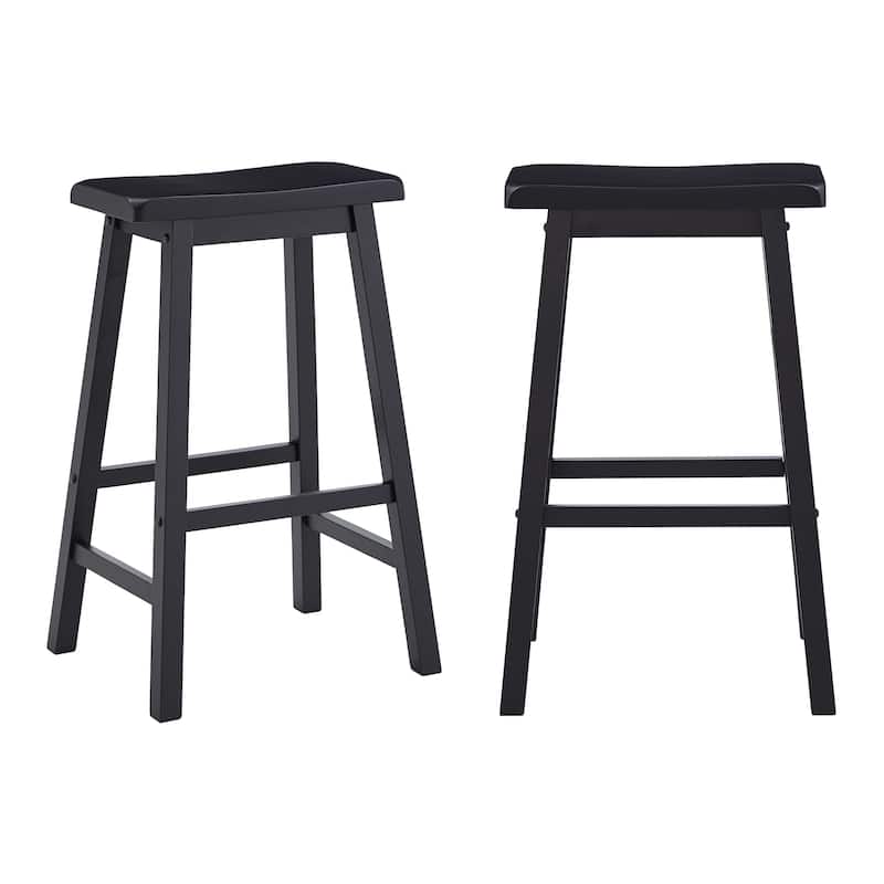 Cadiz Saddle Seat 29" Bar Height Backless Stools (Set of 2) - Charcoal