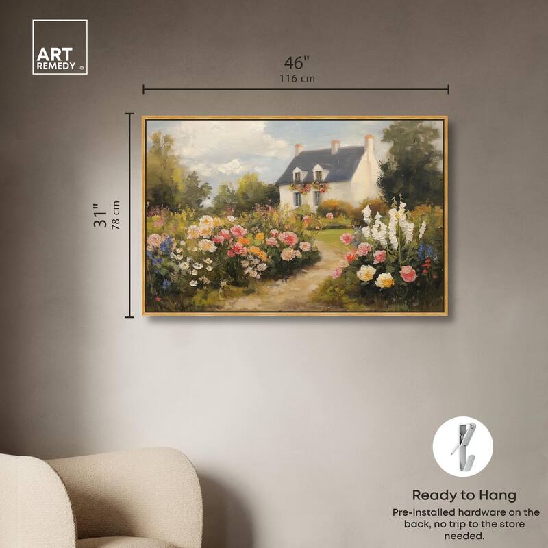 Floral Welcome Canvas by Art Remedy