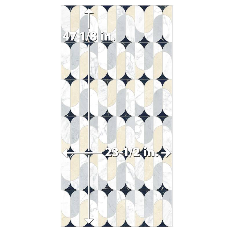 Merola Tile Reve Ovales Deco 23-1/2" x 47-1/8" Porcelain Floor and Wall Tile