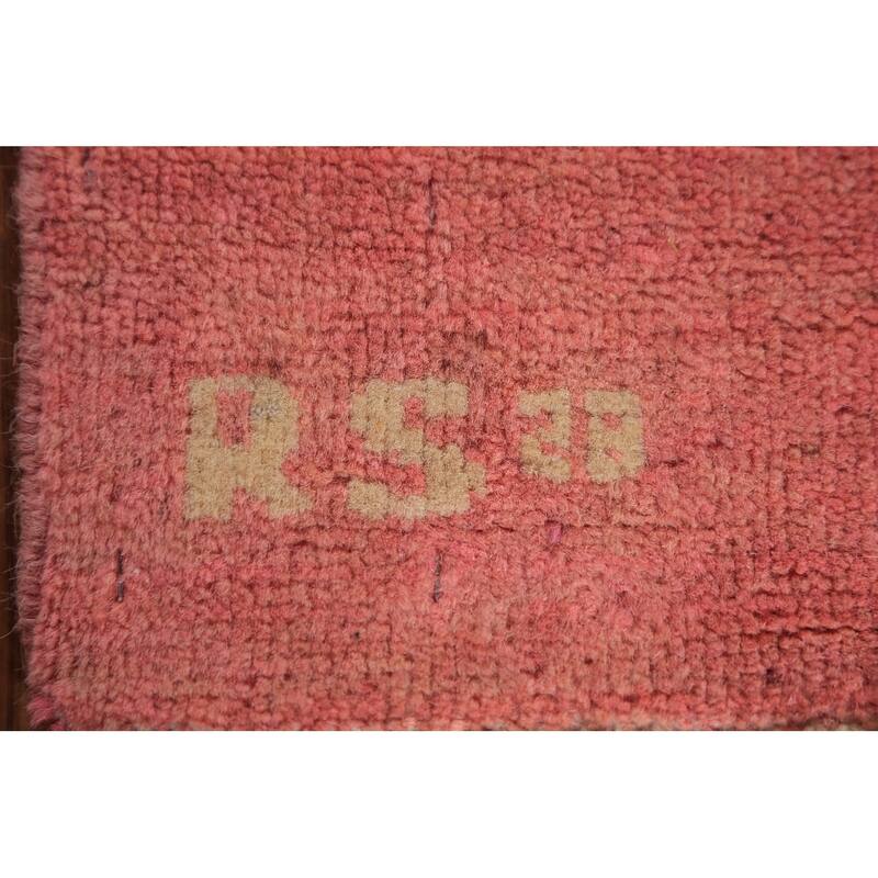 Pink Modern Gabbeh Oriental Area Rug Hand-Knotted Wool Carpet - 6'4" x 9'7"