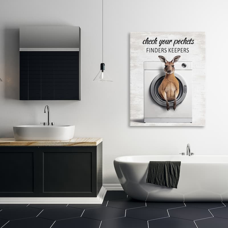 Stupell Finders Keepers Laundry Rule Canvas Wall Art Design By Lettered and Lined