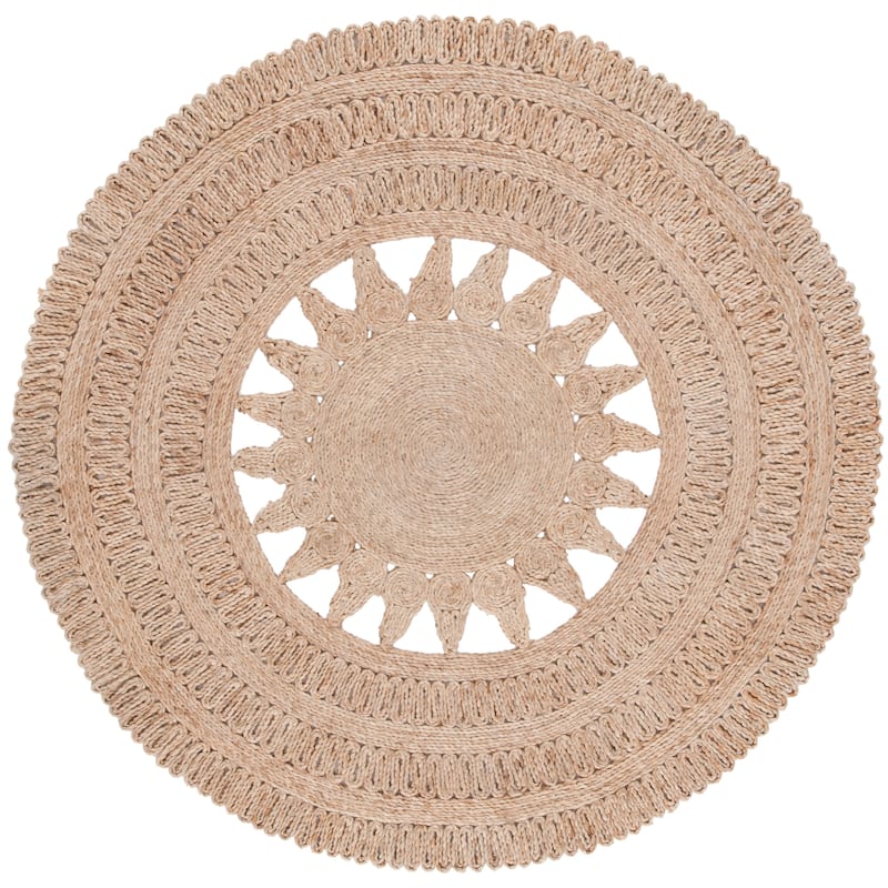 SAFAVIEH Natural Fiber Fae Farmhouse Country Cottage Jute Rug - 3' Round - Natural