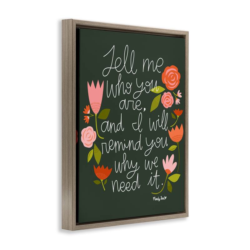 Stupell Inspiring Quote with Florals Framed Floater Canvas Wall Art Design By Mandy Ford Art + Illustration