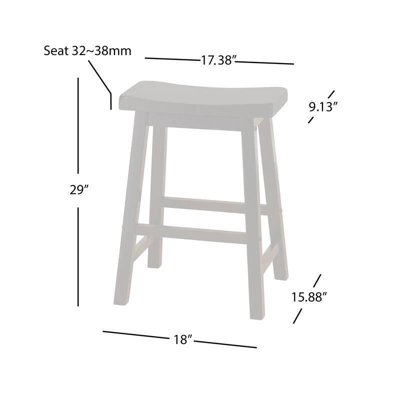 Simple Living Belfast Solid Wood 29-inch Bar Height Saddle Stool (Set of 2)
