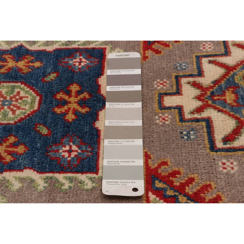 ECARPETGALLERY Hand-knotted Uzbek Ghazni Taupe Wool Rug - 3'3 x 4'10