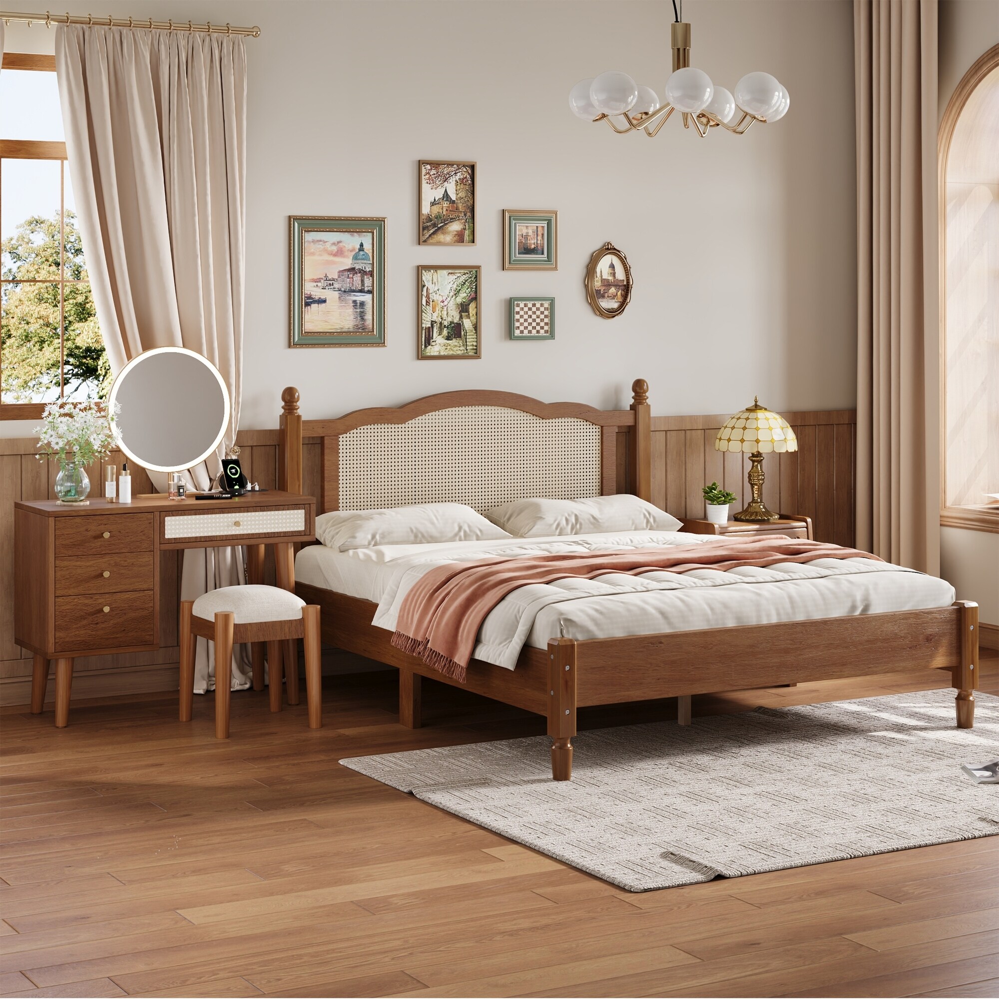 Vanity and nightstand set discount
