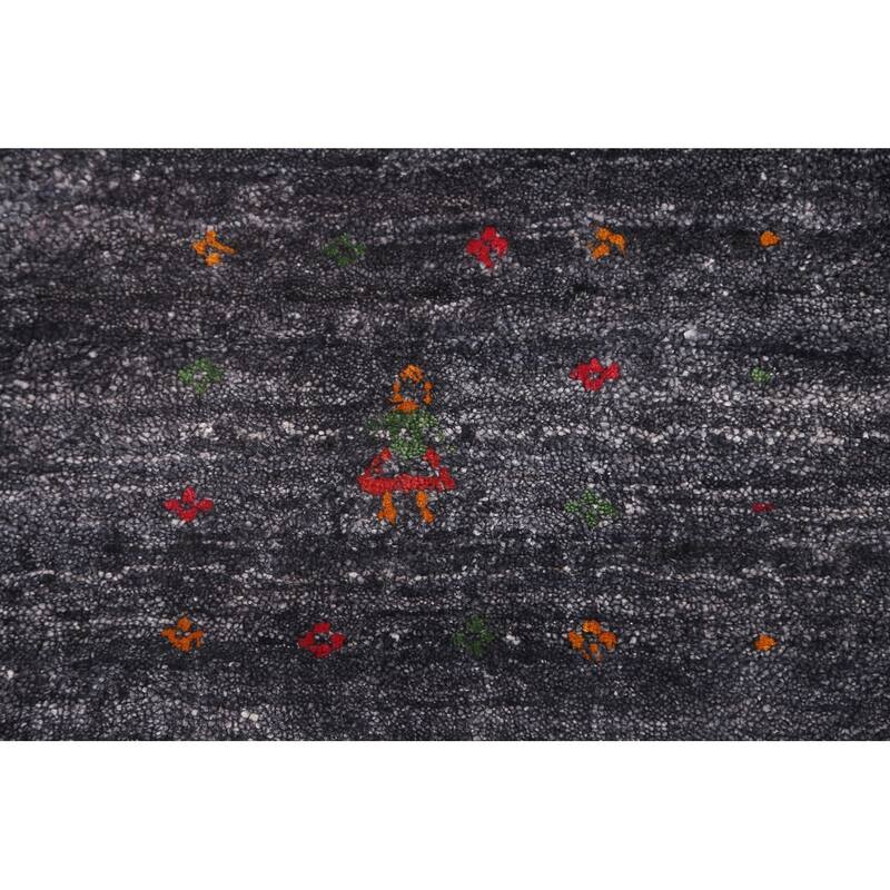 Tribal Gabbeh Oriental Square Rug Hand-Knotted Wool Carpet - 9'8" x 9'9"