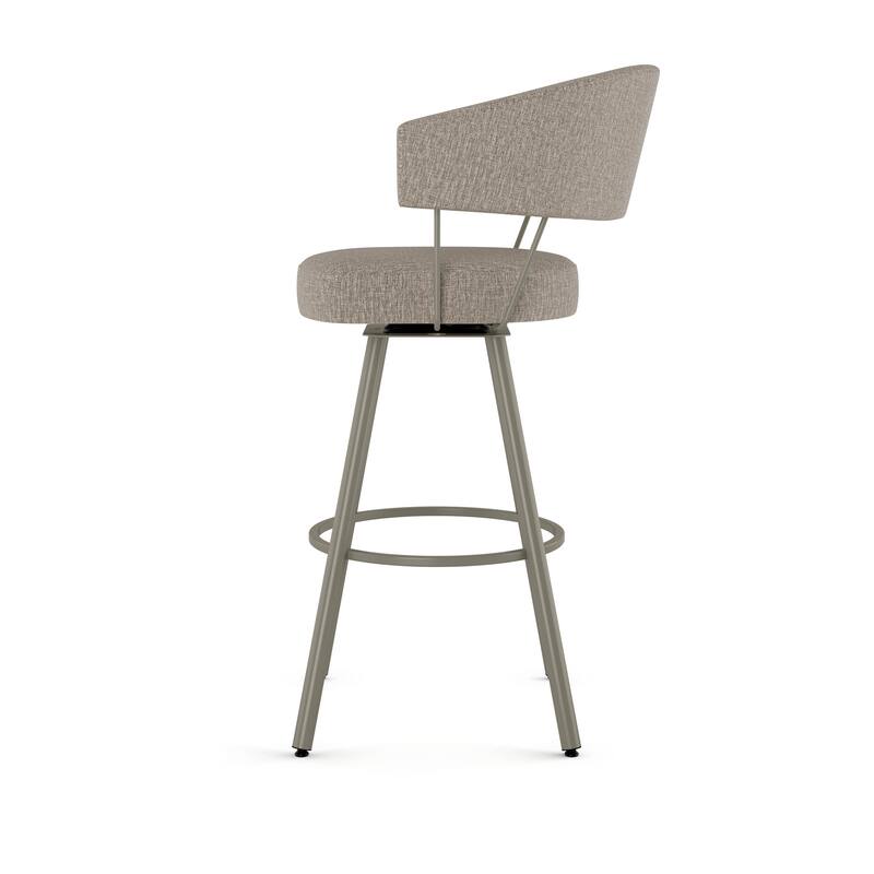 Amisco Corey Swivel Counter and Bar Stool, Upholstered with Metal Legs