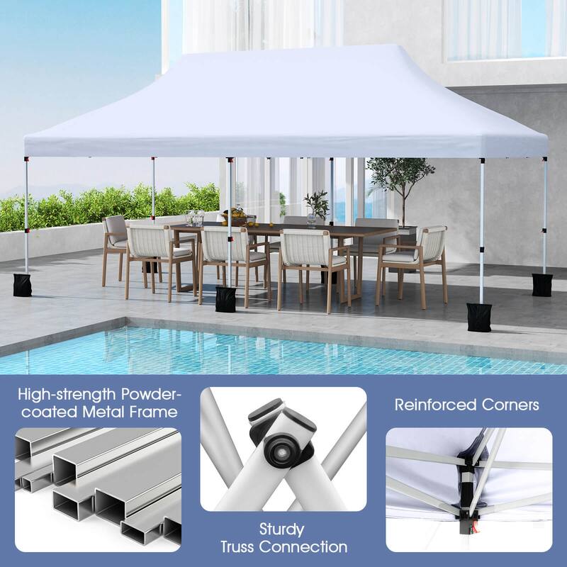 Costway 10 x 20 FT Pop-up Canopy UPF50+ Sun Protection Tent with - See Details