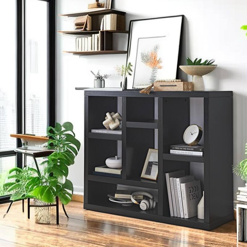3-Tier Wood Bookcase,Bookshelf with Storage Shelves