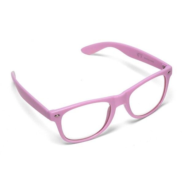pink clear lens glasses