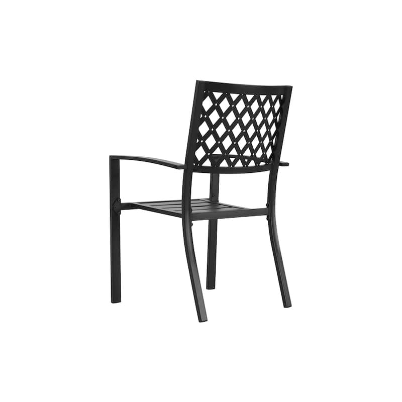 Outdoor 2-Piece Patio Chair Set, Iron Finish, Black with Gold Speckles - N/A