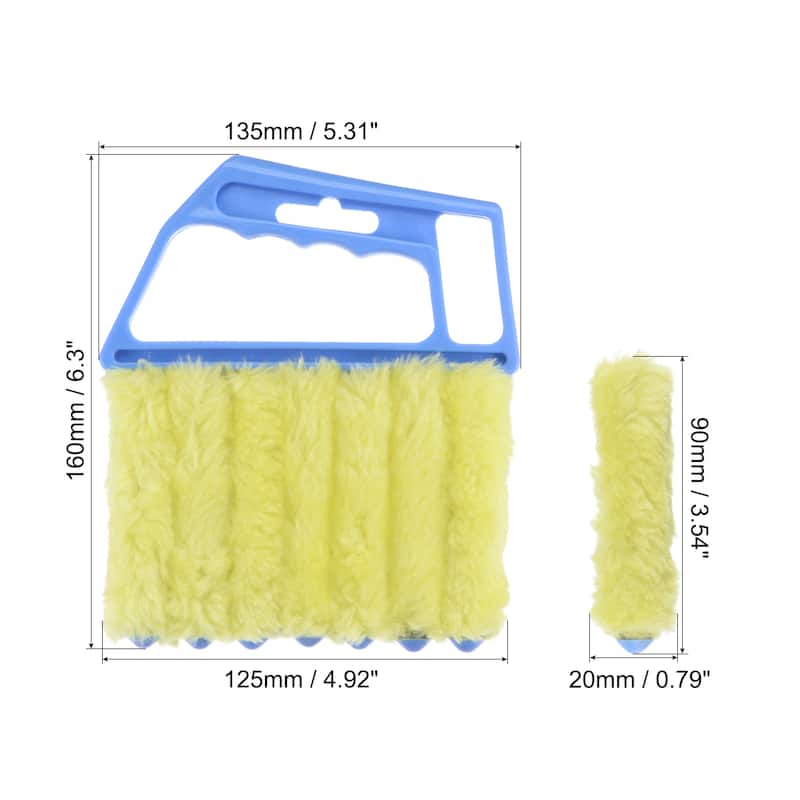 3Pcs Window Blind Hand-held 7 Finger Shutters Brush Tool 3 Colors - Blue, Orange, Green