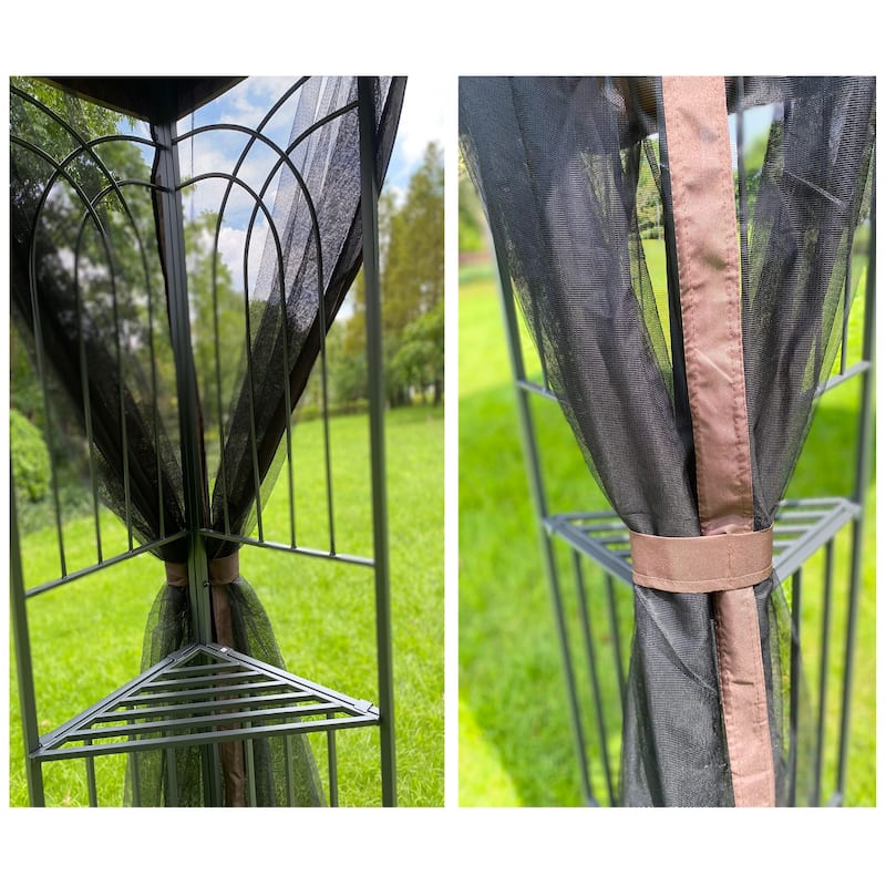 13 x10 Outdoor Gazebo Canopy Tent With Ventilated Double Roof And Mosquito net for Lawn(Detachable Mesh Screen On All Sides)