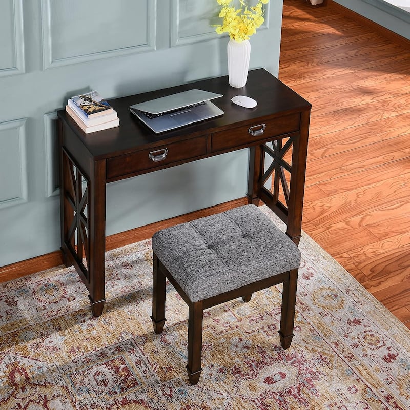 Vanity Stool Bench with Solid Wood Leg