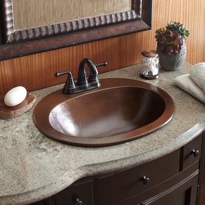Seville 20" Drop-In Bathroom Sink in Aged Copper